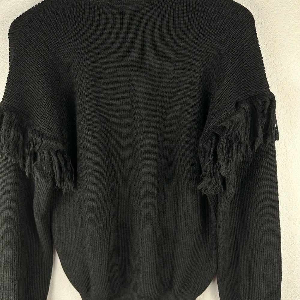 Tory Burch Bristol Fringe Baby Alpaca Silk Sweater Sz M‎